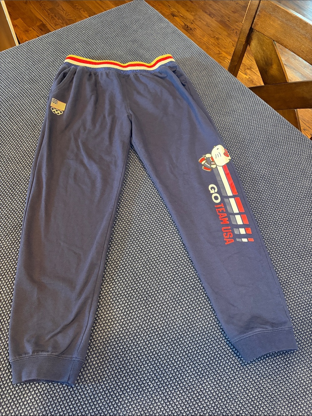 Hello Kitty Go USA Team Olympic Navy Kids Sweatpants Size XL 14/16